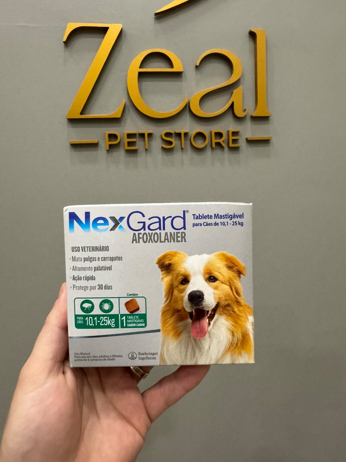 Caixa de NexGard para cães de 10,1 a 25 kg
