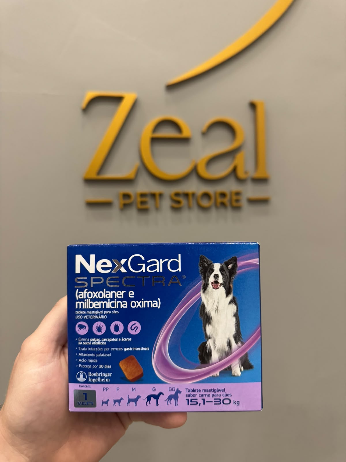 Caixa de NexGard Spectra para cães de 15,1 a 30 kg
