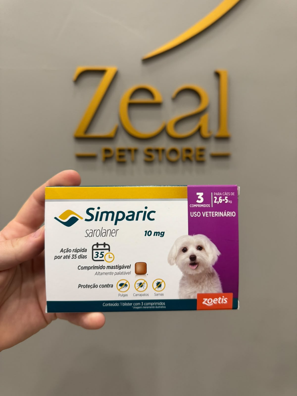Caixa de Simparic 10 mg com 3 comprimidos