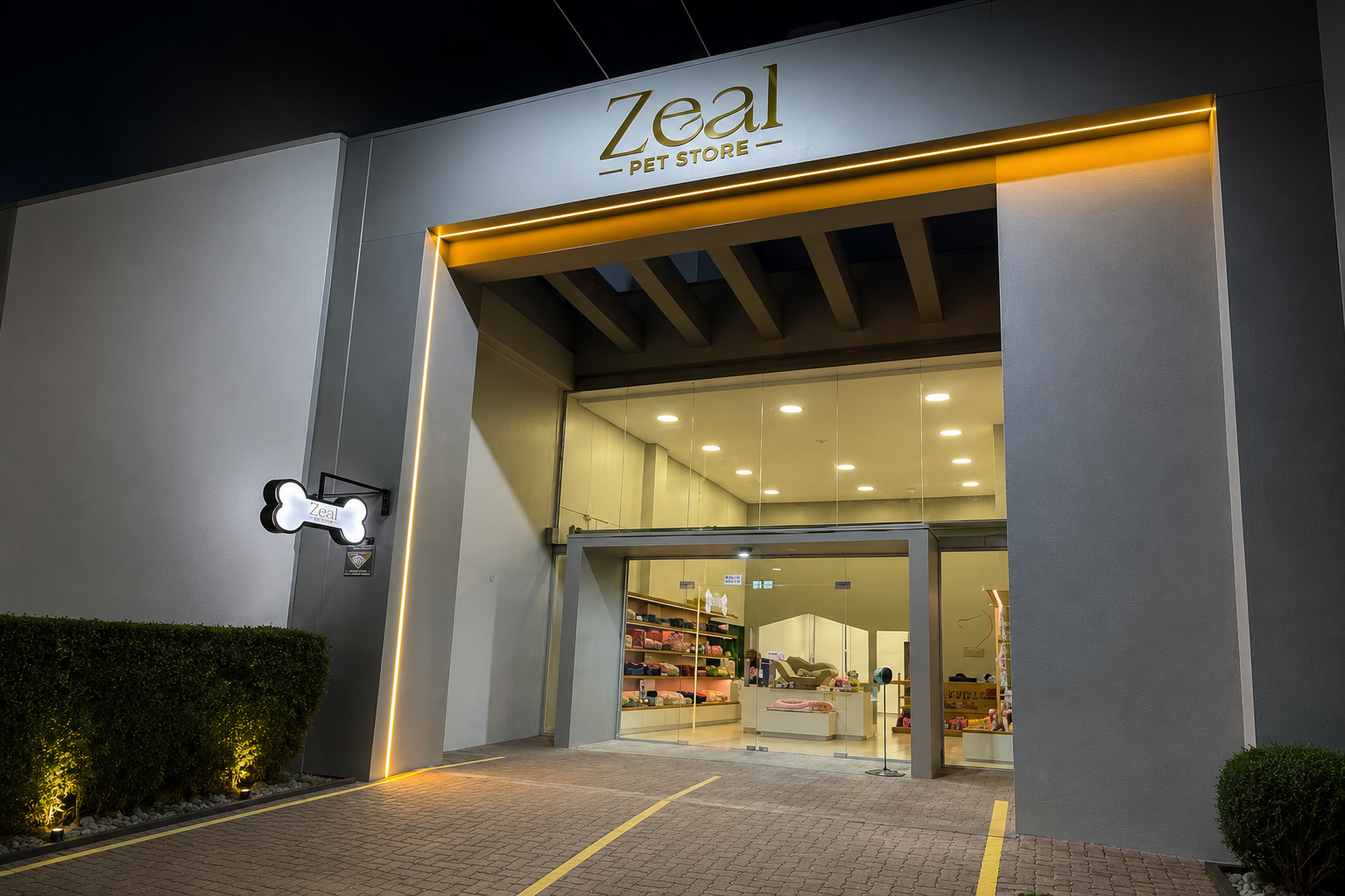 Fachada da Zeal Pet Store em São Leopoldo